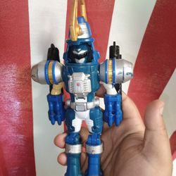 2006 Power Rangers Operation Overdrive 8" Blue Turbo Drill Ranger Action Figure