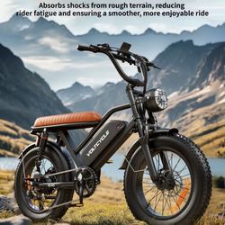 Electric Bikes E-Bike For Adults 7 Speeds 28MPH 20” Fat Tires , Full Suspension 