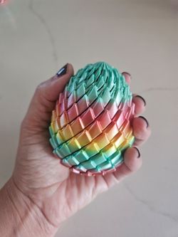 3D Printed Fidget twisty Rainbow Dragon Egg  Multi Color