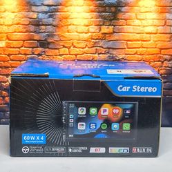 Wireless Double Din Car Stereo Works with Apple Carplay,7 Inch HD 1024 * 600 Touchscreen with Bluetooth 5.1,FM Car Radio,GPS Navigation