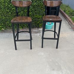Lot Of 2 Wooden Stools