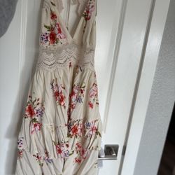 Floral Open Back Dress