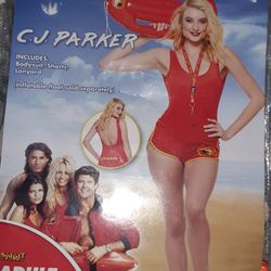 Halloween Costume Adult Women Ladies Baywatch CJ Parker Includes Bodysuit Shorts And Lanyard Size Small 4-6