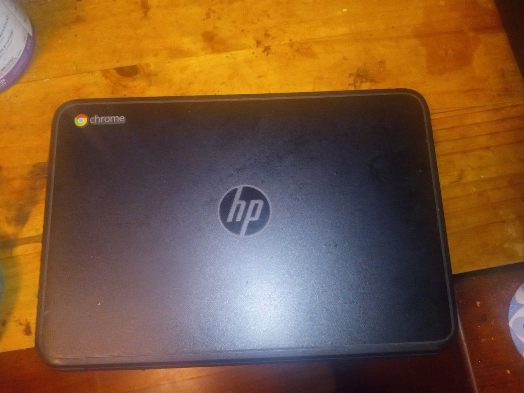 HP Chromebook and charger 