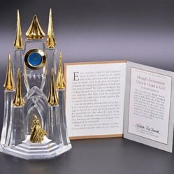 Retired Cinderella Midnight Enchantment Clock in Crystal and Gold-Franklin Mint