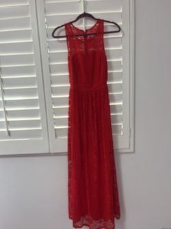 Lacy Red Sleeveless Evening Dress--size S