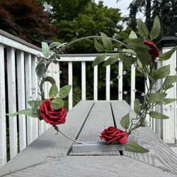 Silver circle hoop Rose Centerpieces (10)