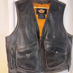 Leather Harley Davidson vest