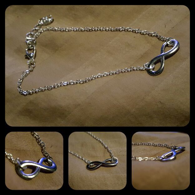 Infinity symbol silver fashion anklet or bracelet