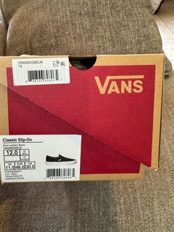 Vans Men’s size 12 (Perf Leather) Black Classic Slip-On