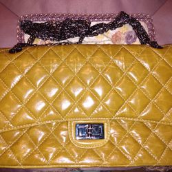 Chanel Olive Clutch Bag