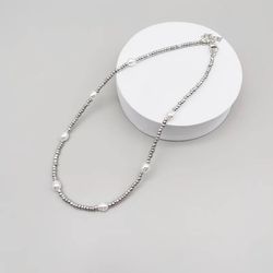 Silver Beads Pearl Women Necklace Fashion New Korean Sweet Female Neck Thumbnail