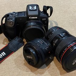 Canon eos r with 2 lenses