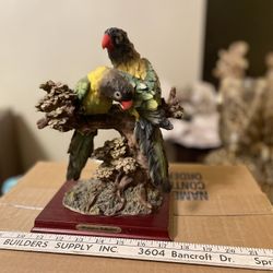 2 Parrot Bird Ceramic Statue (Montefiori Collection)