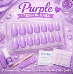 High-Quality Acrylic Press-On Nails 💜