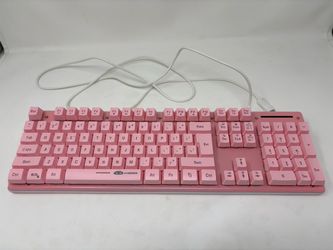 Magesee Pink Wired Full-Size Keyboard