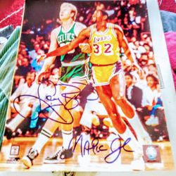 This Is Authentic 2 Signatured Larry Bird & Magic Johnson 