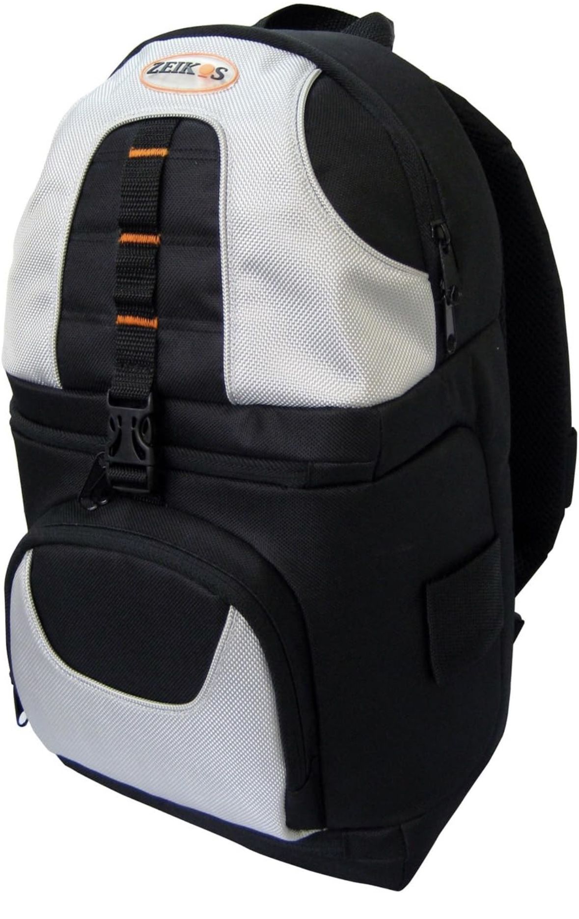 Zeikos Deluxe ZE-BP2-S Carrying Case Backpack for Camera - Black/Silver