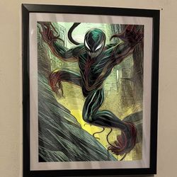 Custom Art Piece Of Carnage Taking Over Spiderman
