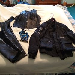 Motorcycle Jacket, Vest, Chaps, Gloves