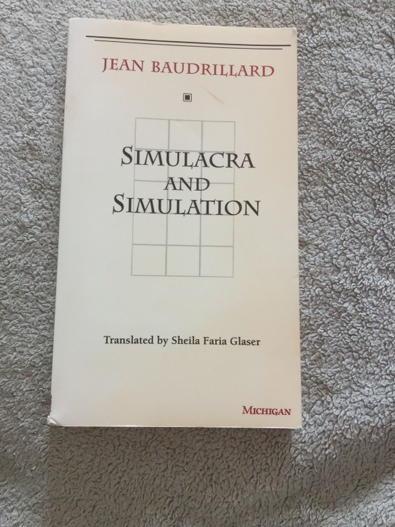 Simulacra And Simulation Jean Baudrillard Translated By Sheila Faria Glaser