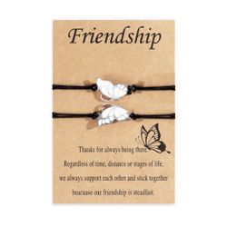 2 Pcs Friendship Bracelets for Women Girls Bff Bracelets for 2 Dainty Matching Butterfly Bracelets Distance Relationship 