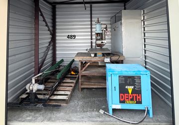 Auction Unit 489 3/6 - Fork Lift Battery Charger, Press, Display Cooler