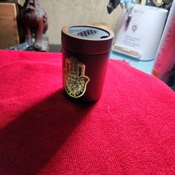 Hamsa Hand Jar Glod Etching Glass Jar Black With Stash 