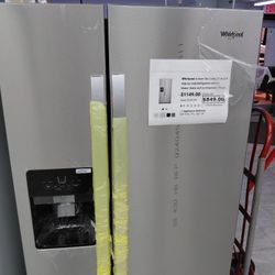 New Refrigerator WHIRLPOOL 21.4 Cu Ft Side By Side Fride