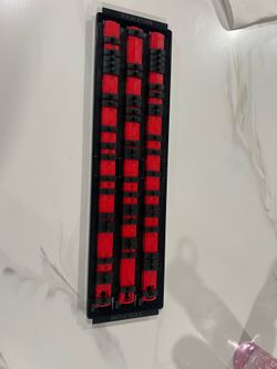 TEKTON 1/4 Inch Drive 3-Rail Socket Organizer Set, Red (60-Tool)