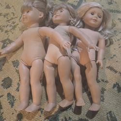 3 AMERICAN GIRL DOLLS BLONDE AS IS