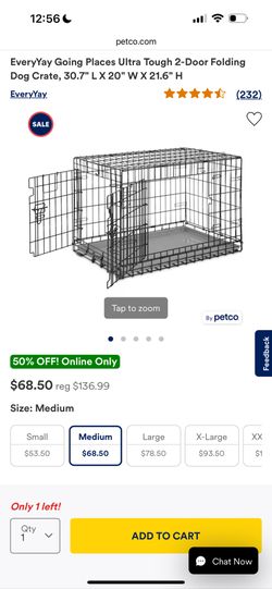 Petco Brand Dog Heavy Duty, 2 Door Crate For Medium Dog