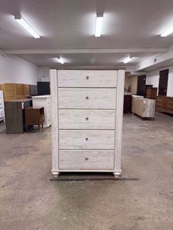 Tall Rustic 5 Drawer Dresser Chest