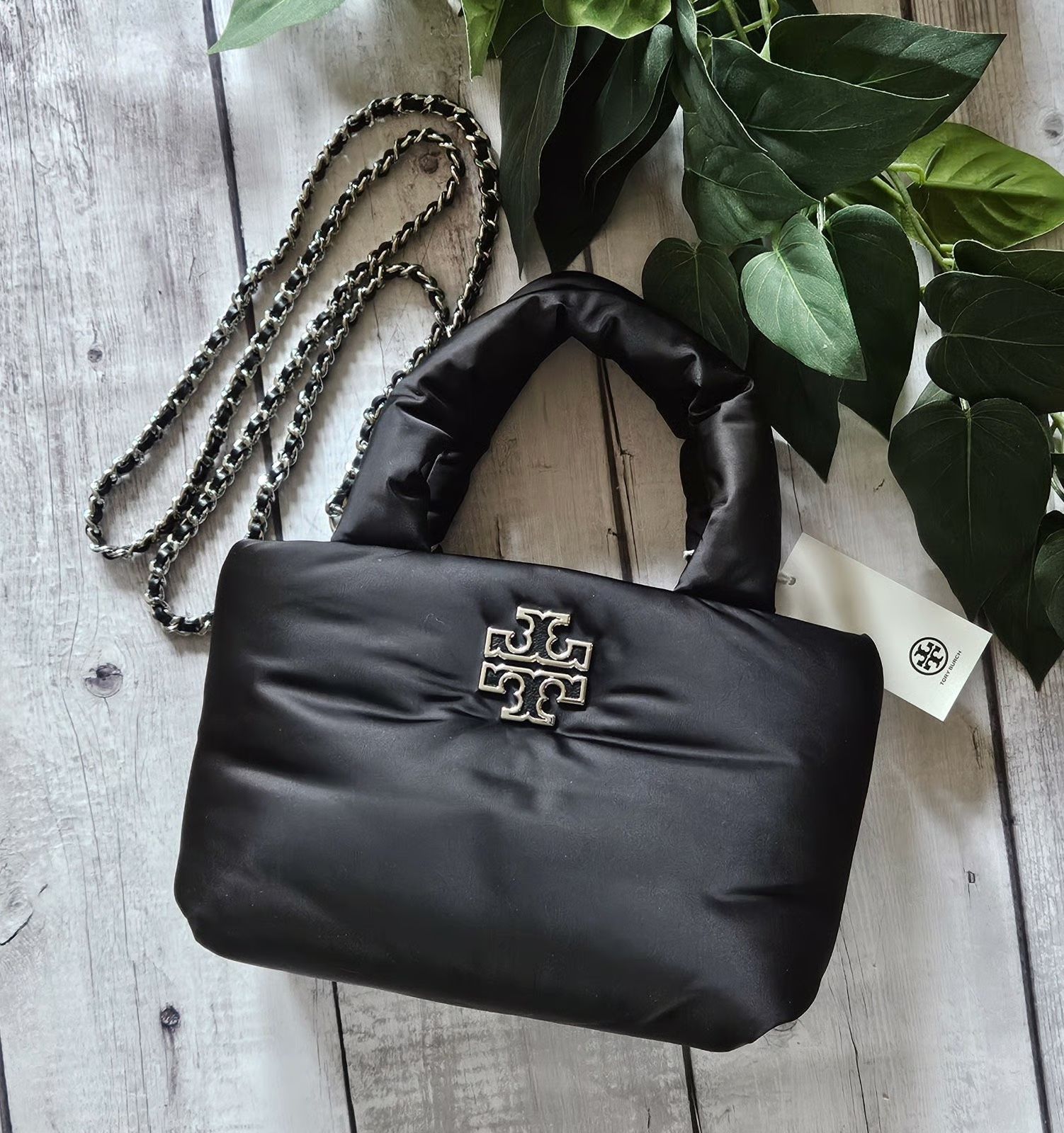 Tory Burch NWT Britten Nylon Mini Puffy Tote Bag Crossbody 