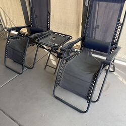 Reclining Patio Chairs & Table
