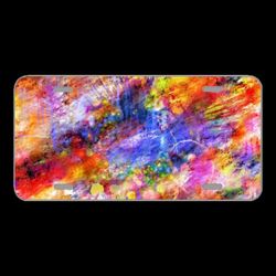 Licence Plate Novelty Car Front Color Abstract Colorful Art Artwork