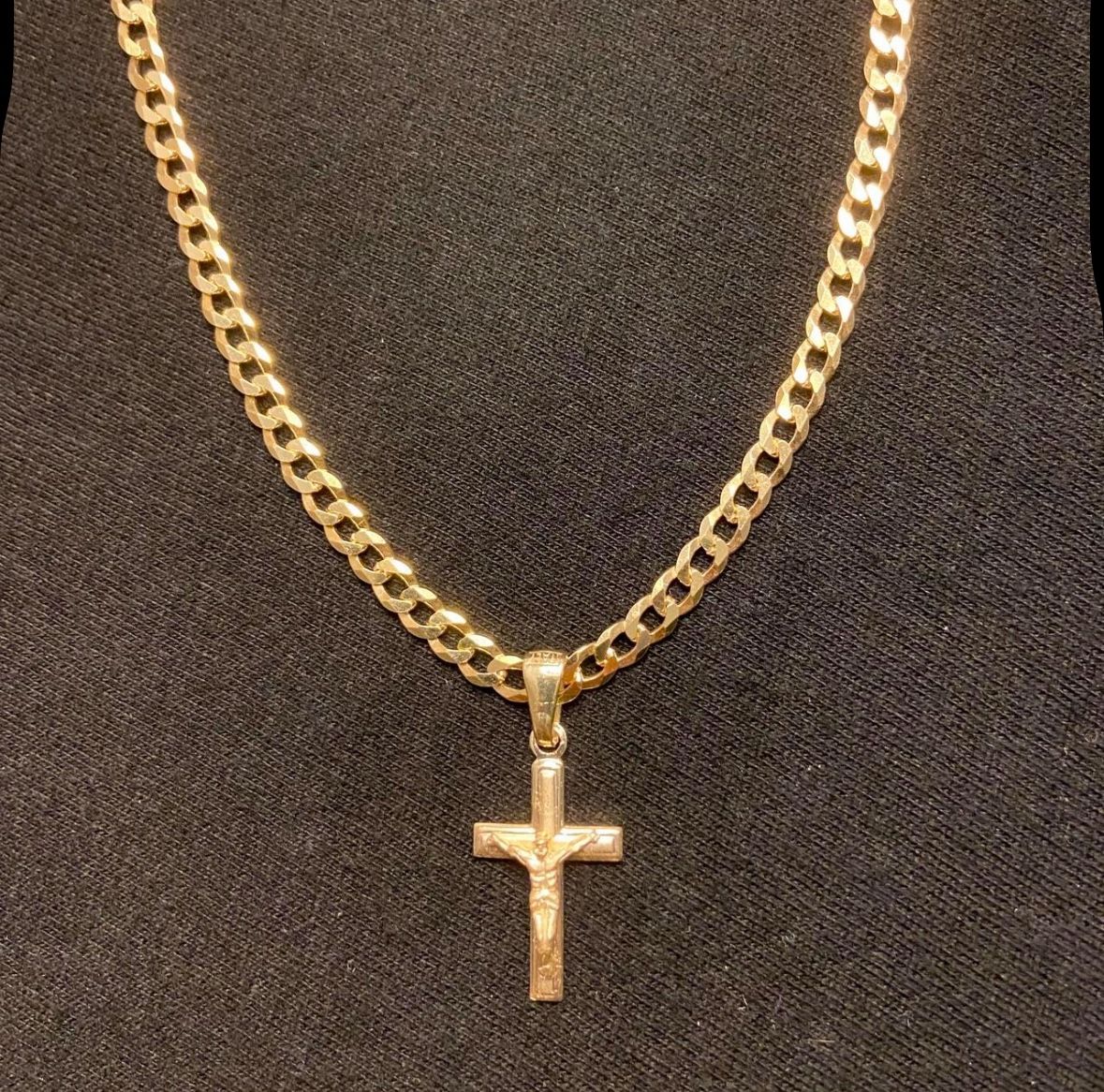 14k Gold Vermeil Gold Cross Pendant
