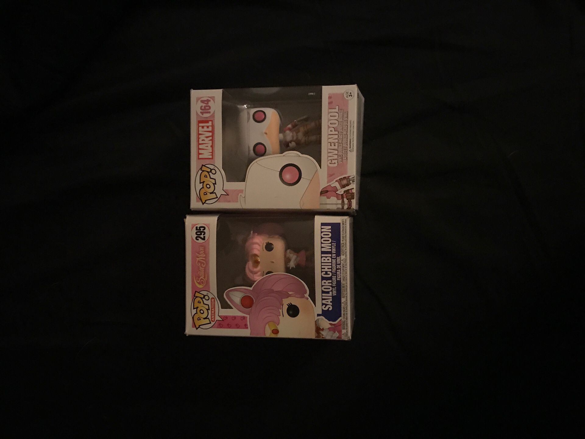 Sailor chibi moon and Gwenpool pops