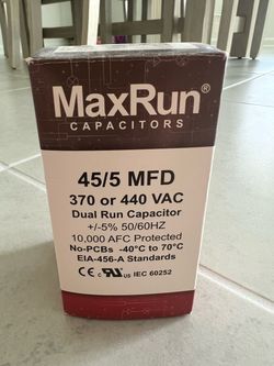 HVAC Capacitor 45/5 MFD New