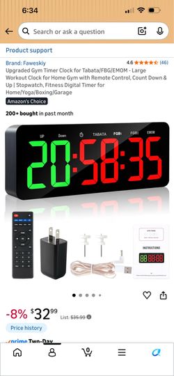 Gym Timer Clock for Tabata/FBG/EMOM