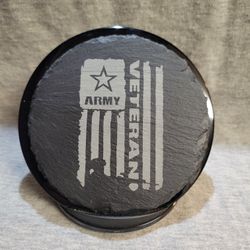 Military Themed Engraved Coasters