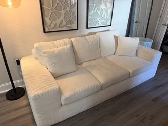 Cream couch, boneless