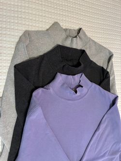 Mock Neck Long Sleeve Tops – Set of 3