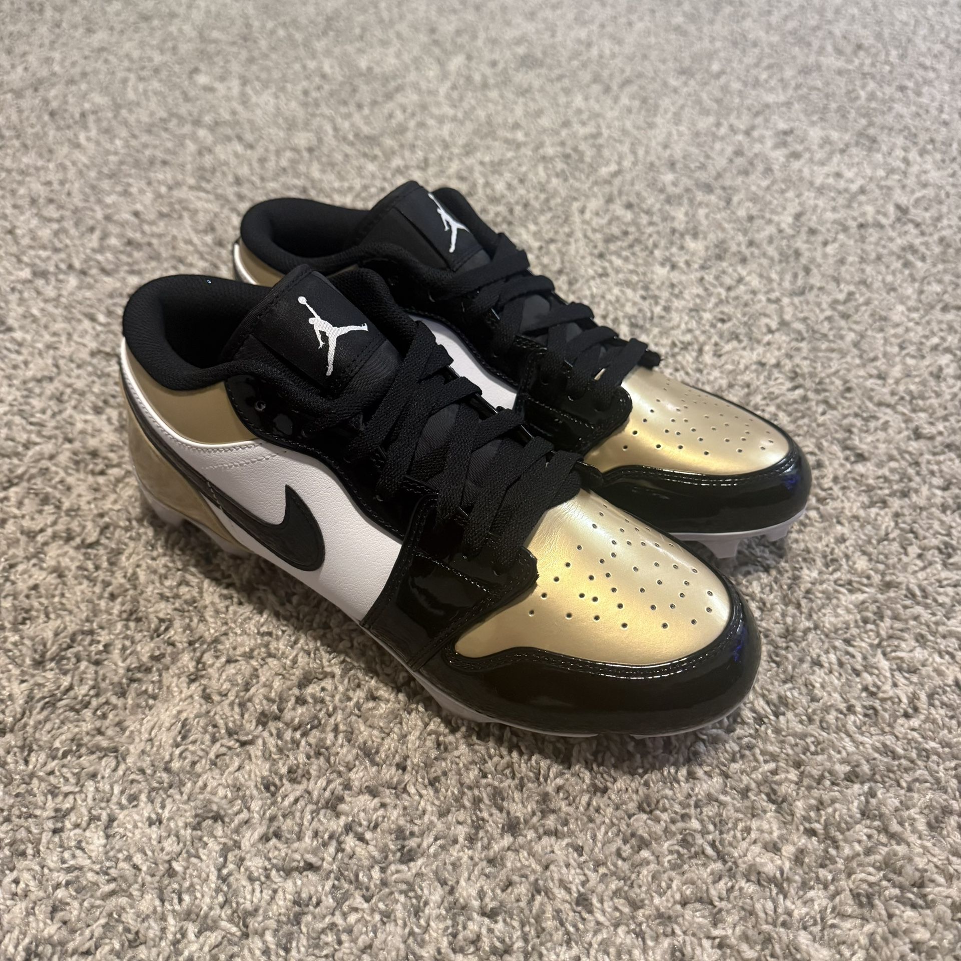 Nike Air Jordan 1 Low Gold Black Football Cleats 