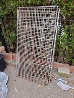 Commercial quality metal wire shelves (used)