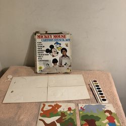 Vintage F.J. Strauss Mickey Mouse Cartoon Stencil Kit #8600 Missing Instructions
