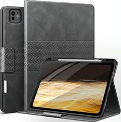 Case for iPad Pro 13 Inch (M5/M4) 2025/2024, PU Leather Case with Pencil Holder