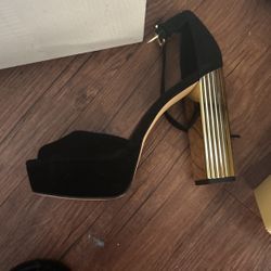 Michael Kors Black With Gold Heel 