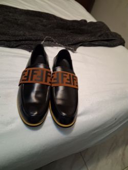Fendi FF Logo Leather Loafers