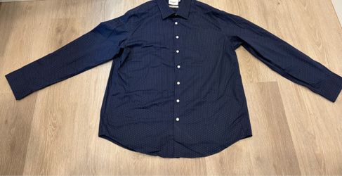 Men’s Goodfellow & Co. Navy Blue Button-up Shirt size Extra Large XL #polkadot #preppy